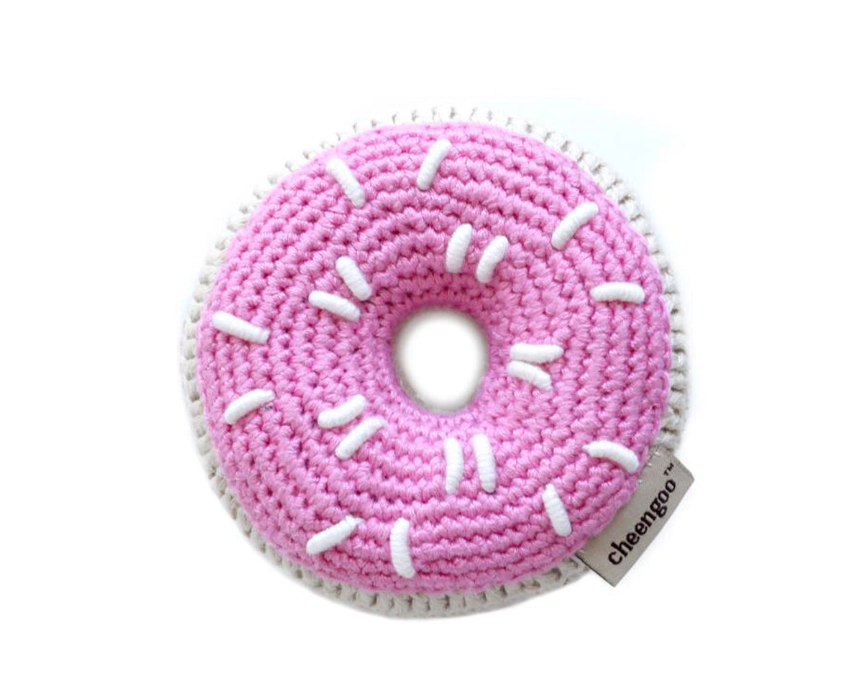 Crocheted Donut Rattle - Pink