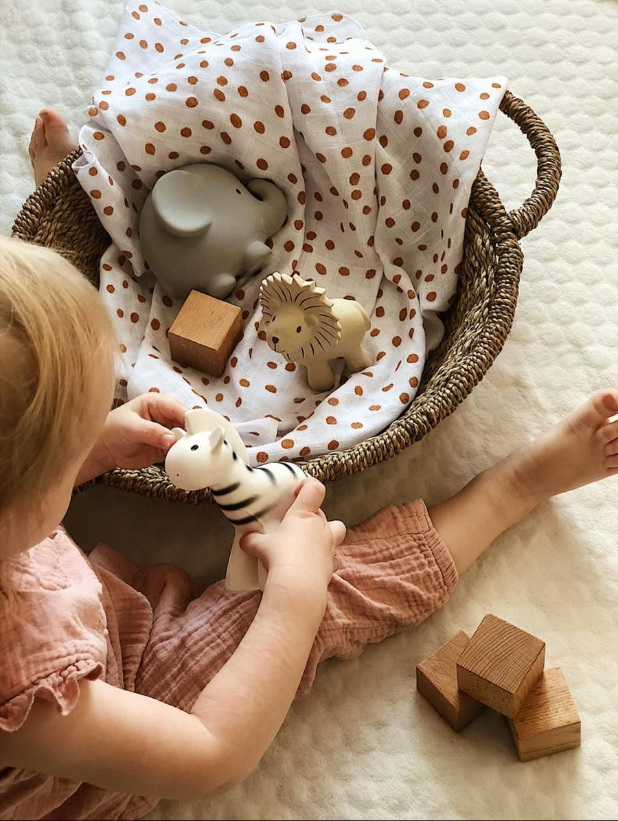 Zebra Natural Organic Rubber Teether & Bath Toy