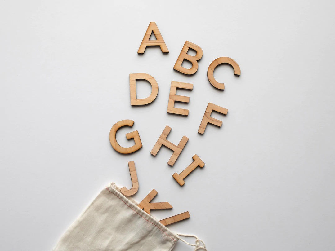 Wooden Uppercase Alphabet Set - Maple