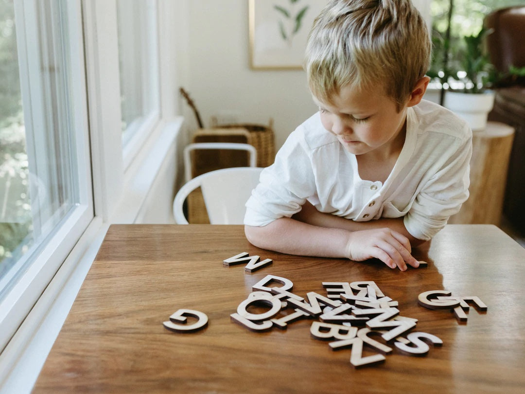 Wooden Uppercase Alphabet Set - Maple