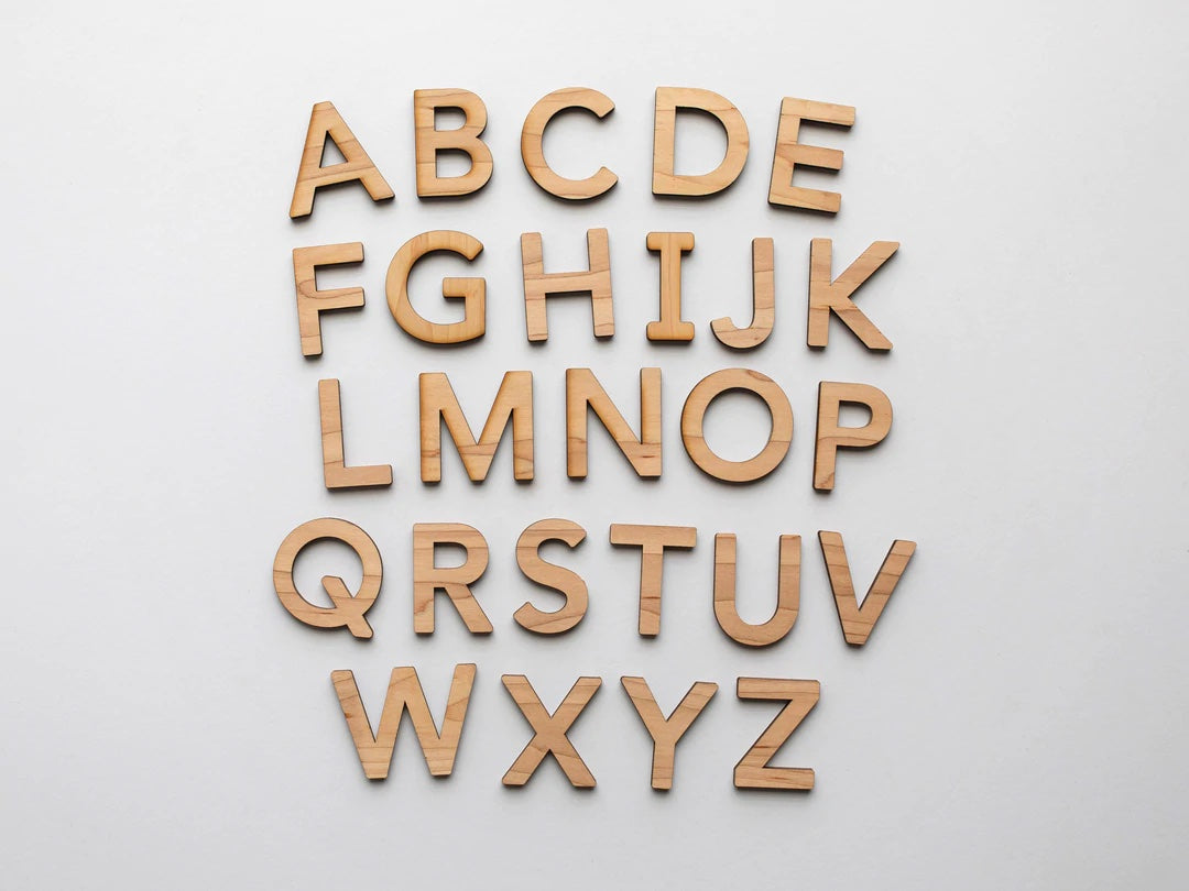 Wooden Uppercase Alphabet Set - Maple