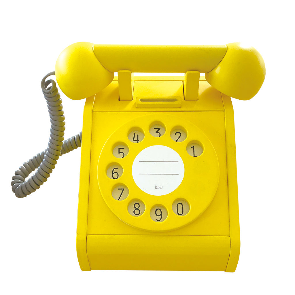 Wooden Retro Yellow Telephone